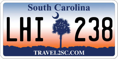 SC license plate LHI238