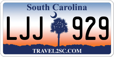 SC license plate LJJ929