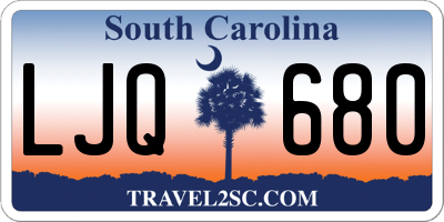 SC license plate LJQ680