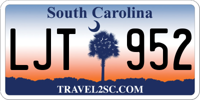 SC license plate LJT952