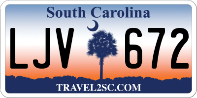 SC license plate LJV672