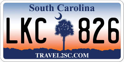 SC license plate LKC826