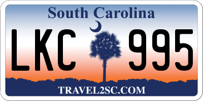 SC license plate LKC995