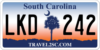 SC license plate LKD242