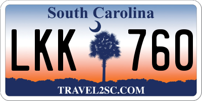 SC license plate LKK760