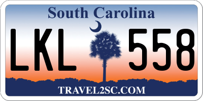 SC license plate LKL558