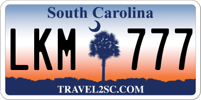 SC license plate LKM777