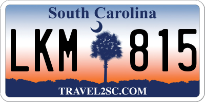 SC license plate LKM815