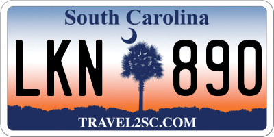 SC license plate LKN890