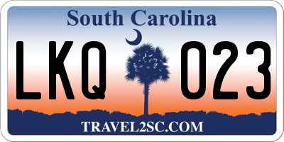 SC license plate LKQ023
