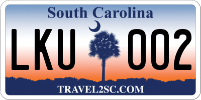 SC license plate LKU002