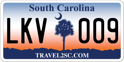 SC license plate LKV009