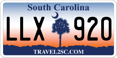 SC license plate LLX920