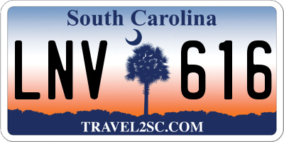 SC license plate LNV616