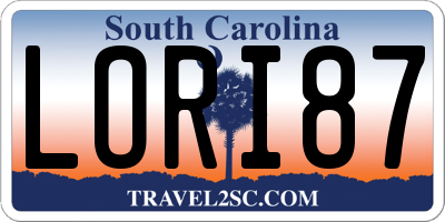 SC license plate LORI87