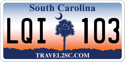 SC license plate LQI103