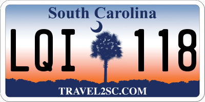 SC license plate LQI118