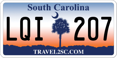 SC license plate LQI207