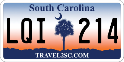 SC license plate LQI214
