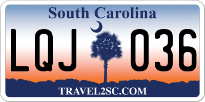 SC license plate LQJ036