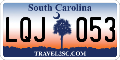 SC license plate LQJ053