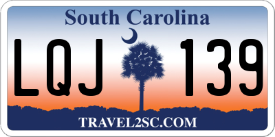 SC license plate LQJ139