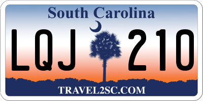 SC license plate LQJ210