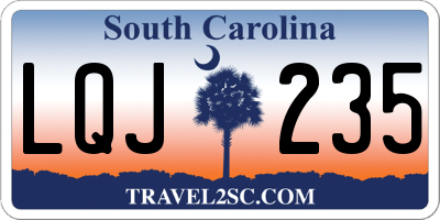 SC license plate LQJ235