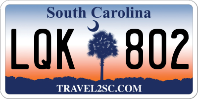 SC license plate LQK802