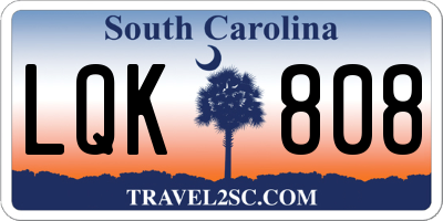 SC license plate LQK808