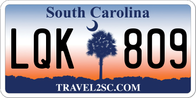 SC license plate LQK809
