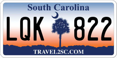 SC license plate LQK822