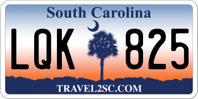 SC license plate LQK825