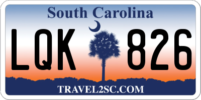 SC license plate LQK826