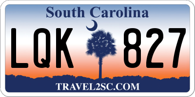 SC license plate LQK827