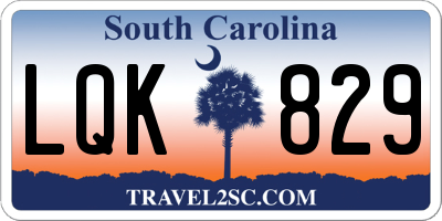 SC license plate LQK829
