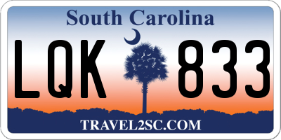 SC license plate LQK833