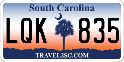 SC license plate LQK835