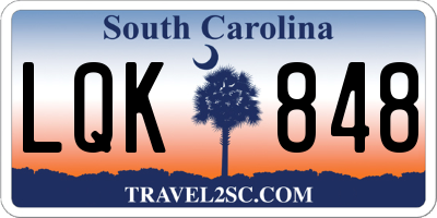 SC license plate LQK848