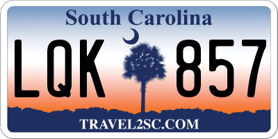 SC license plate LQK857