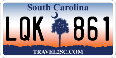 SC license plate LQK861