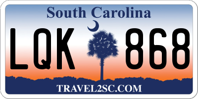SC license plate LQK868