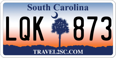 SC license plate LQK873