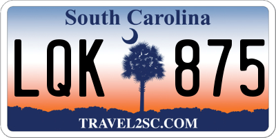 SC license plate LQK875