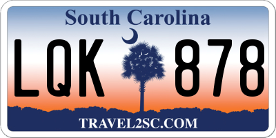 SC license plate LQK878