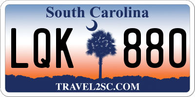 SC license plate LQK880