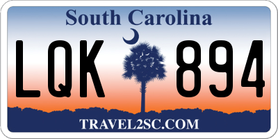 SC license plate LQK894
