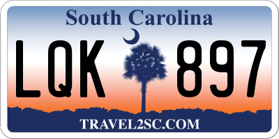 SC license plate LQK897