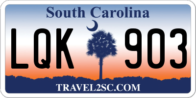 SC license plate LQK903