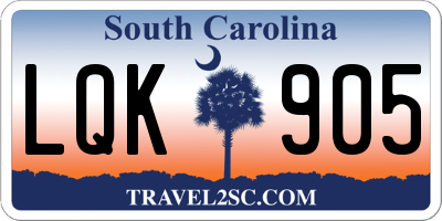 SC license plate LQK905